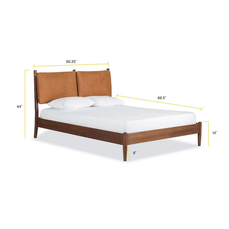Poly & Bark Truro Bed Frame with Leather Cushions