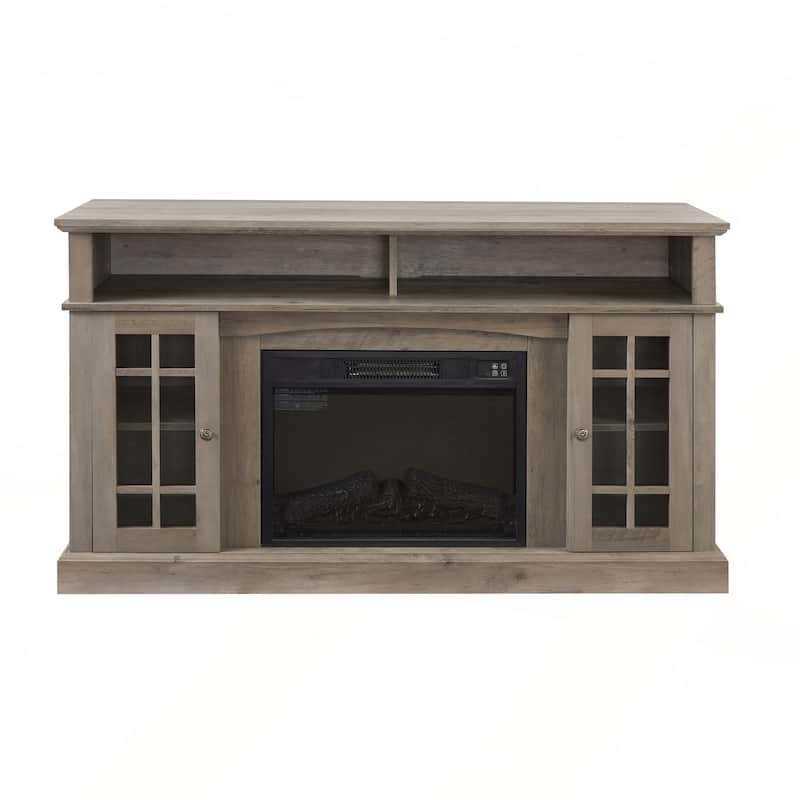 Modern Entertainment Console with 23in Fireplace Inset