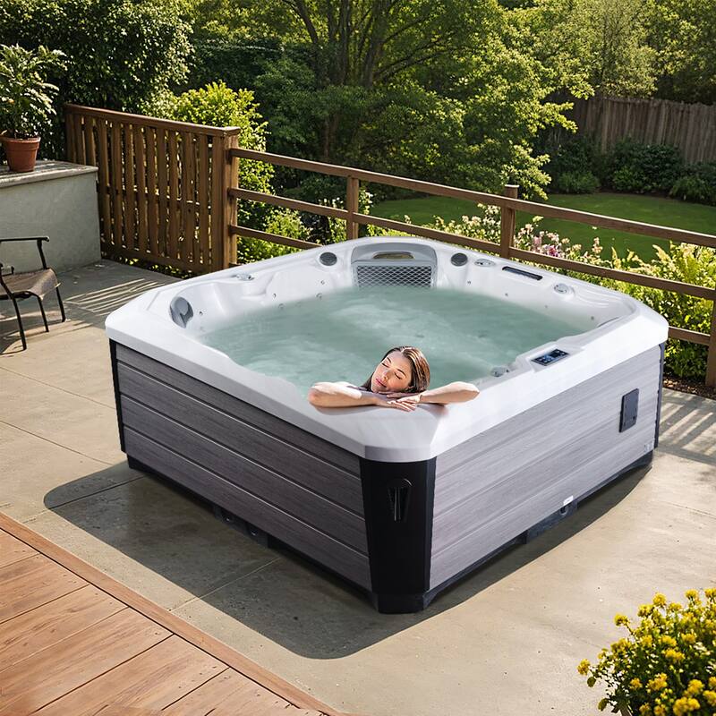 EROMMY Luxury 6-Person Hot Tub – 51 Jets, Heated & Ozonated – Premium Family Spa with Cover