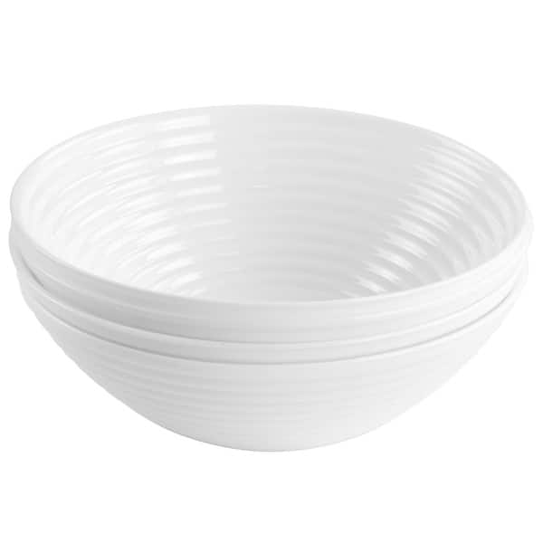 Gibson Ultra Patio 4 Piece Tempered Opal Glass Cereal Bowl Set White