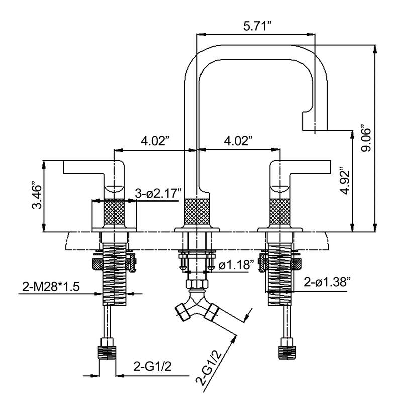 Widespread Bathroom Faucet 3 Holes Modern 8 Inch Bathroom Sink Faucet Double Handle Modern Basin Vanity Faucets Taps With Valve