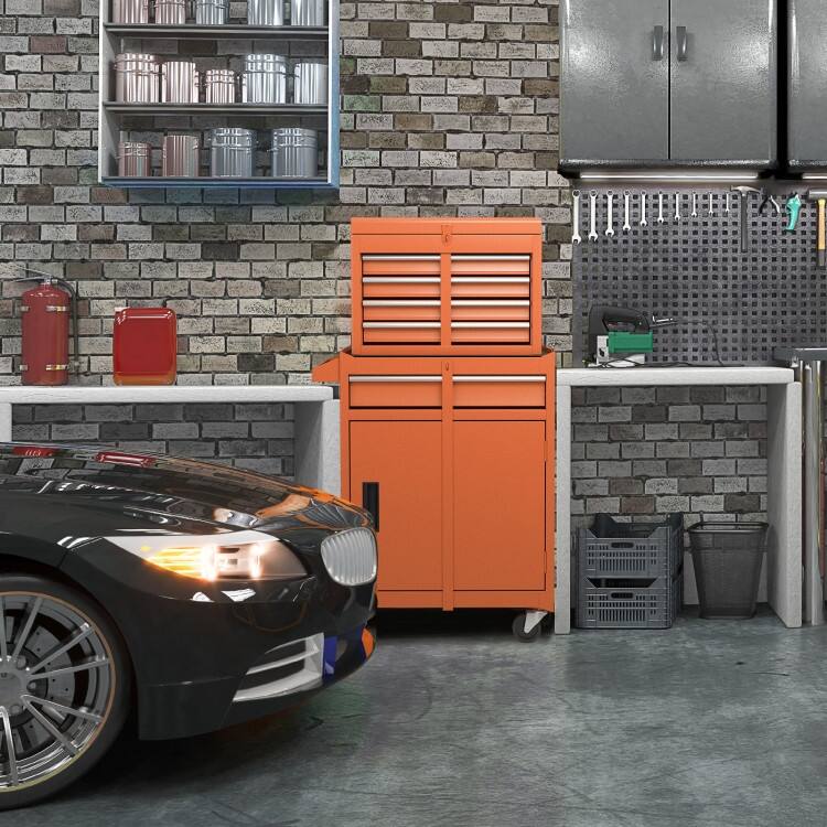 2-in-1 Tool Chest and Cabinet with 5 Sliding Drawers - 23" x 11" x 40.5"(L x W x H)