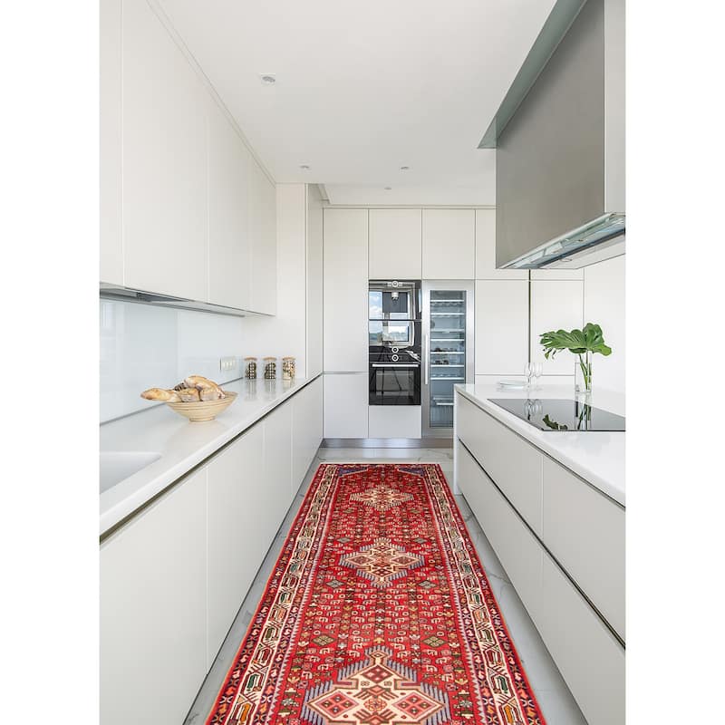 ECARPETGALLERY Hand-knotted Konya Anatolian Red Wool Rug - 2' 9" x 9' 8"