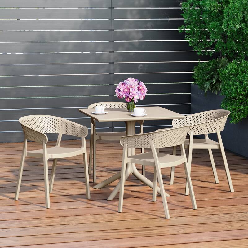 Frond and Form 4-Person Outdoor Square Dining Set