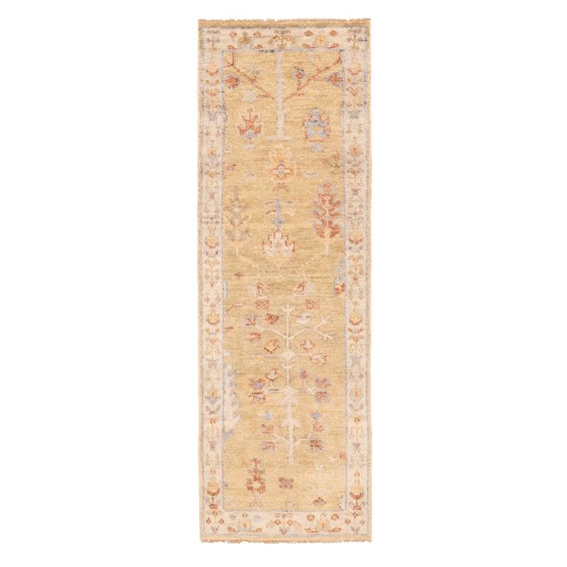 ECARPETGALLERY Hand-knotted Jules Serapi Khaki Wool Rug - 2'7 x 8'0