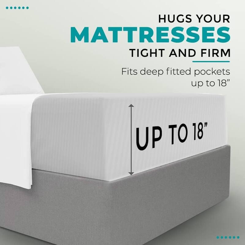 Feather & Stitch 500 Thread Count Damask Stripe ONLY Fitted Sheet