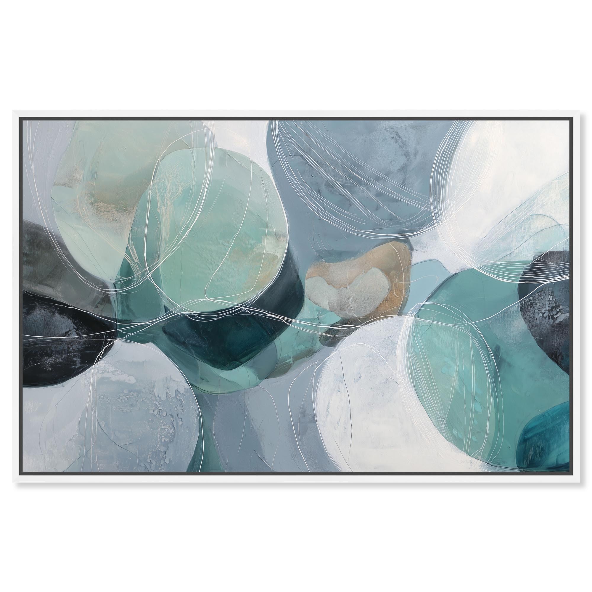 Blue Swirl Blue Abstract Decor Canvas Print by Art Remedy