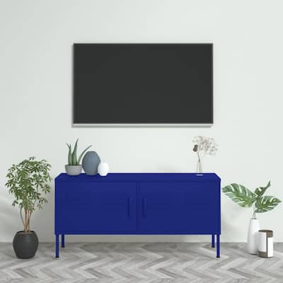 vidaXL TV Stand TV Unit Sideboard Home TV Console Media Unit Cupboard Steel - 41.3" x 13.8" x 19.7"