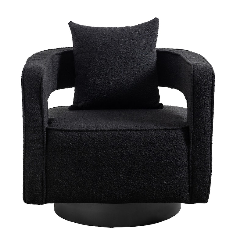 29.0"W Swivel Accent Open Back Chair Modern Comfy Sofa Chair With Base For Nursery Bedroom Living Room Hotel Office