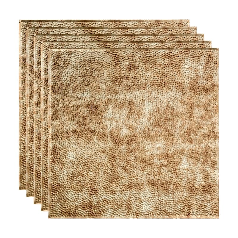 FASÄDE Border Fill Decorative Vinyl 2ft x 2ft Lay in Ceiling Panel in Bermuda Bronze (5 Pack) - 5 Pack - Bermuda Bronze