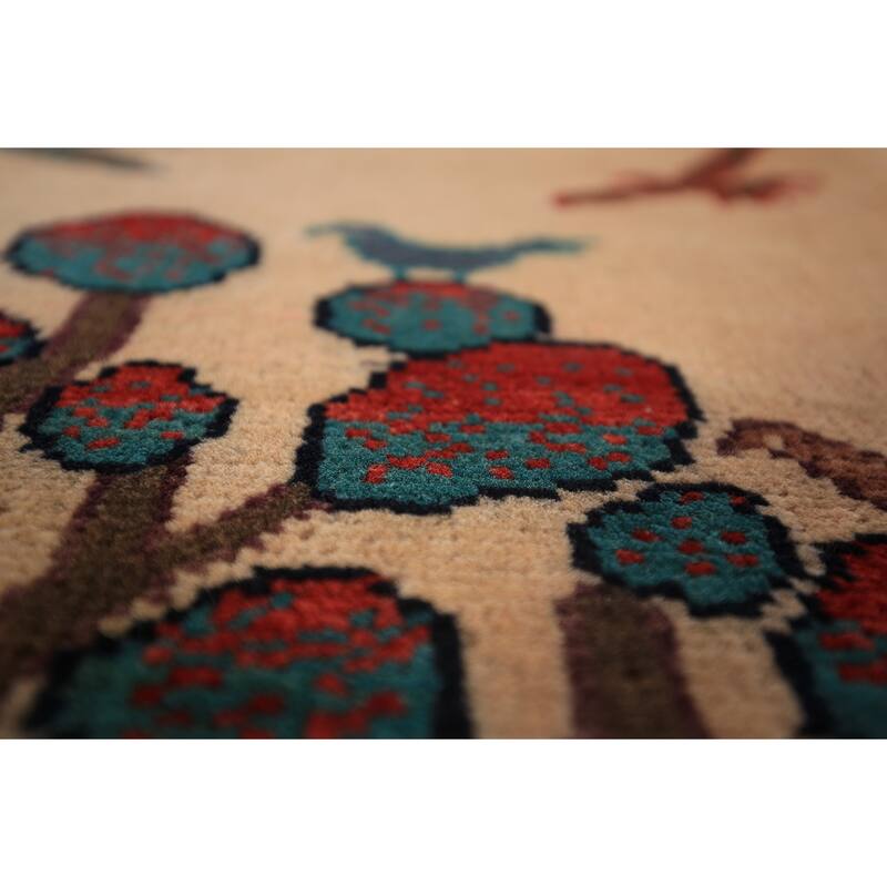Pictorial Kazak Oriental Foyer Rug Hand-Knotted Wool Carpet - 2'0" x 3'0"