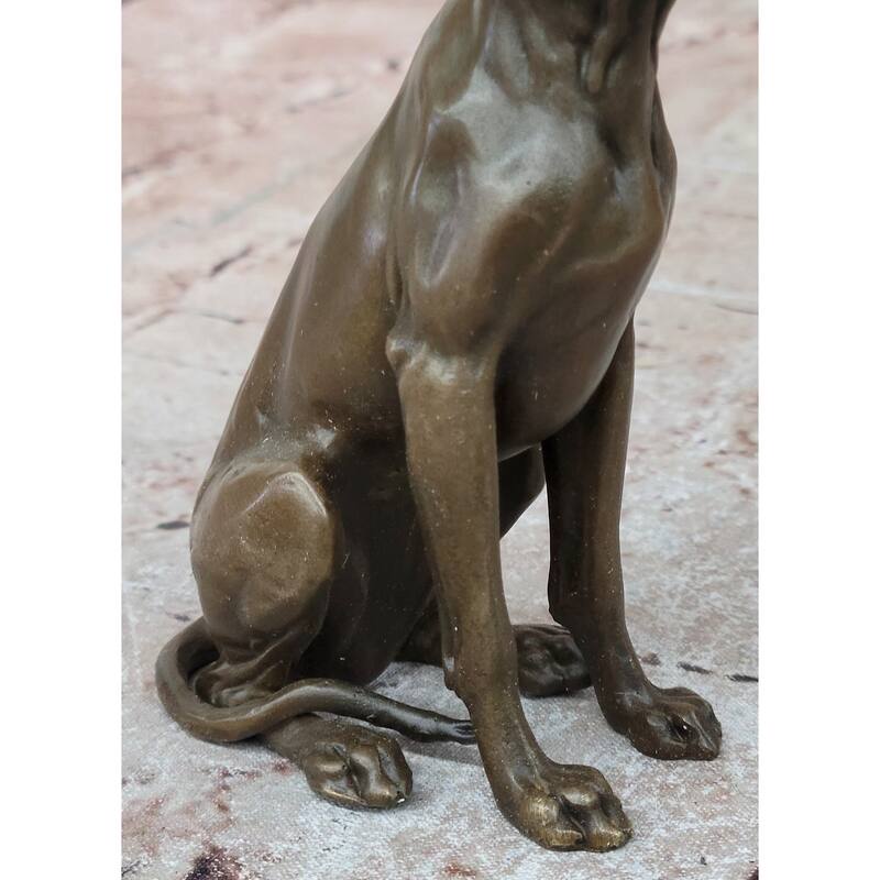 Seated Bronze Hunting Imitative Dog – Detailed Canine Sculpture For Animal Lovers