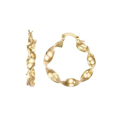 Victoria Townsend Gold Plated Swirl Hoop Earrings