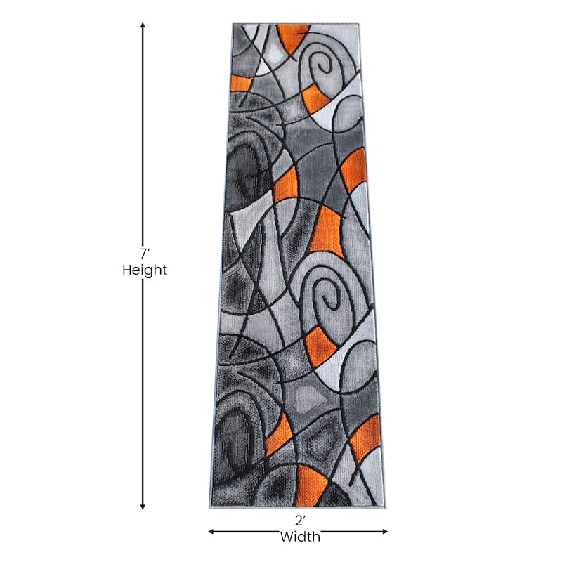 Modern Olefin Accent Area Rug - Abstract Pattern
