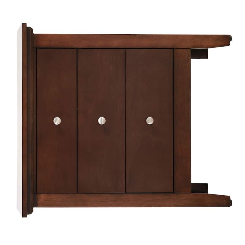3-Drawer Wooden Rectangular Nightstand - 26" - Brown