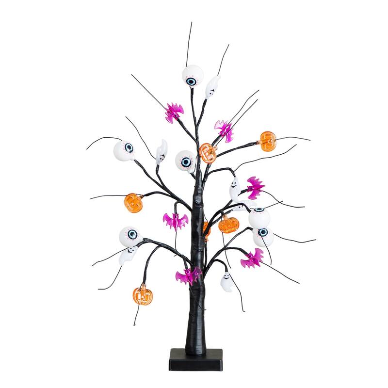 Pre-Lit Eyeballs and Ghosts Artificial Halloween Tree - 2' - LED Lights