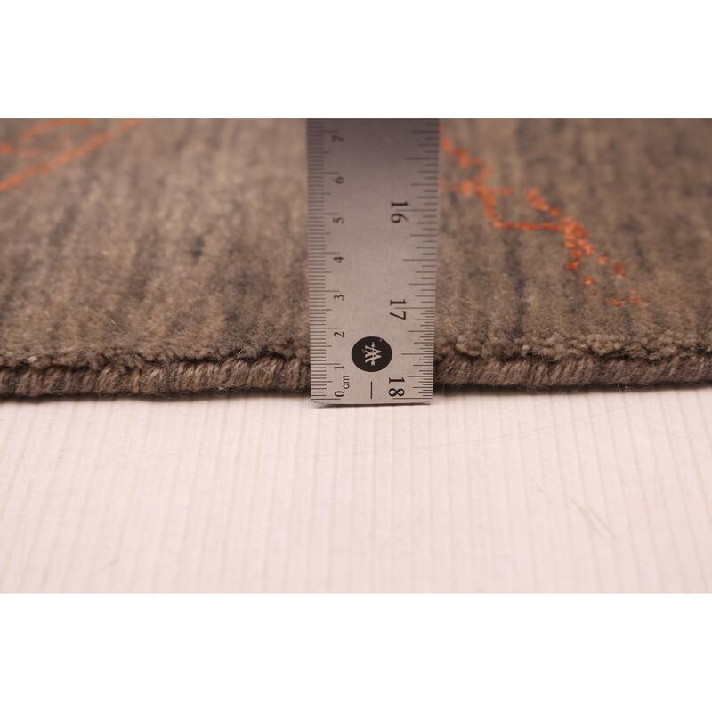 ECARPETGALLERY Hand Loomed Loreto Grey Viscose, Wool Rug - 5'4 x 7'7