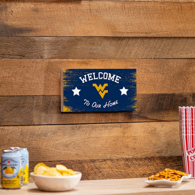 West Virginia University Wooden Door Decor Wall Sign - Multi-Color - 6 x 11