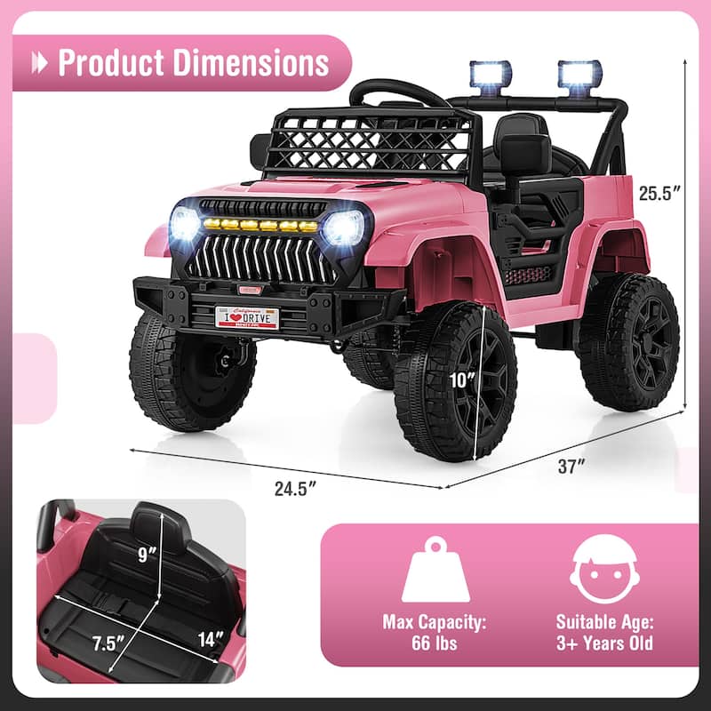 Gymax 12V Kids Ride on Truck Car Battery Powered Toddler Electric - See Details