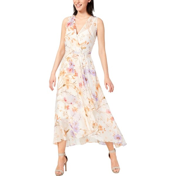 calvin klein floral long dress