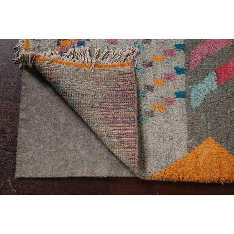 Tribal Moroccan Oriental Area Rug Wool Hand-knotted Living Room Carpet - 6'11" x 10'5"