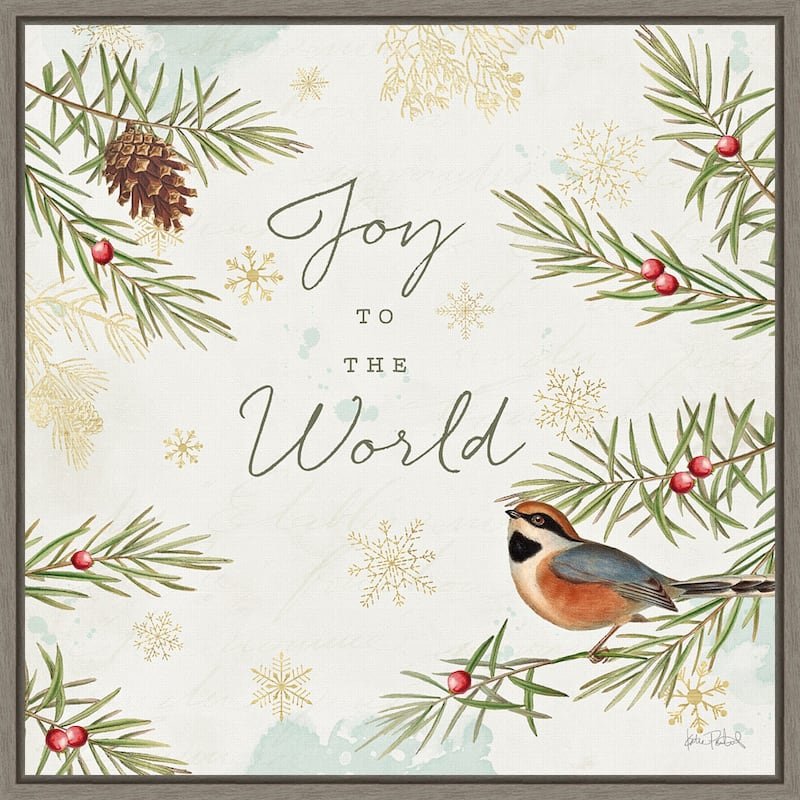 Christmas Tradition III (Bird) by Katie Pertiet Framed Canvas Art