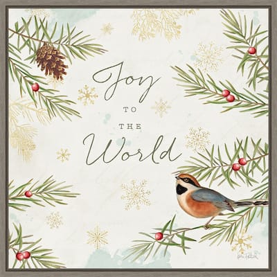 Christmas Tradition III (Bird) by Katie Pertiet Framed Canvas Art