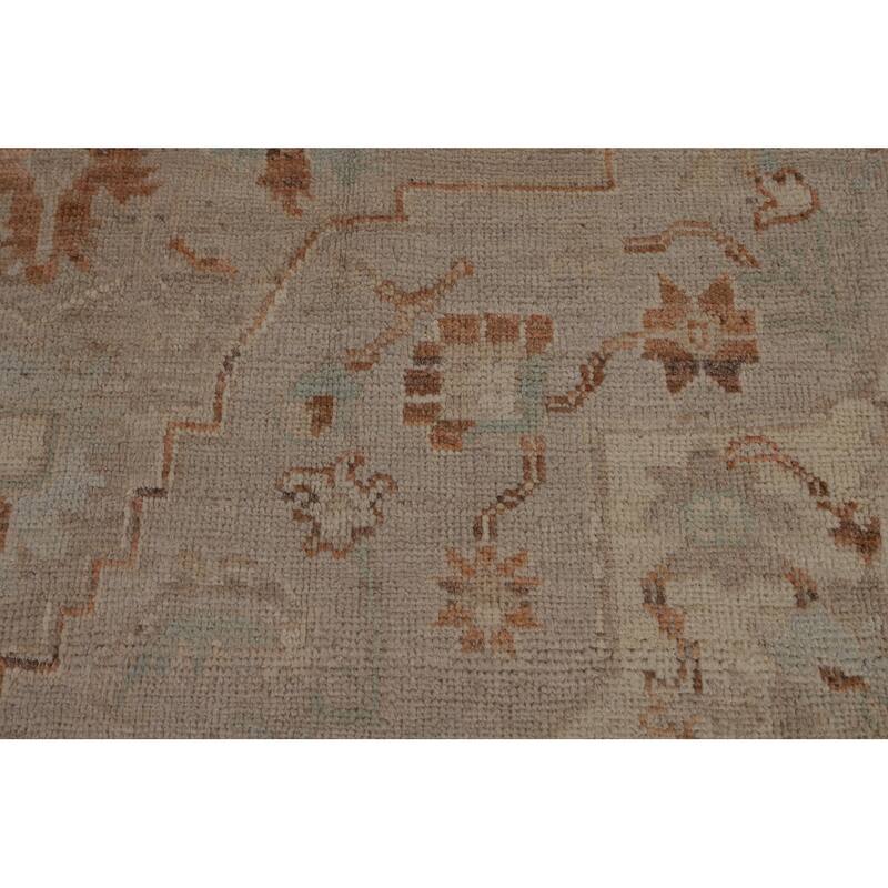 Floral Vegetable Dye Oushak Turkish Large Rug Hand-Knotted Wool Carpet - 10'3"x 13'9"