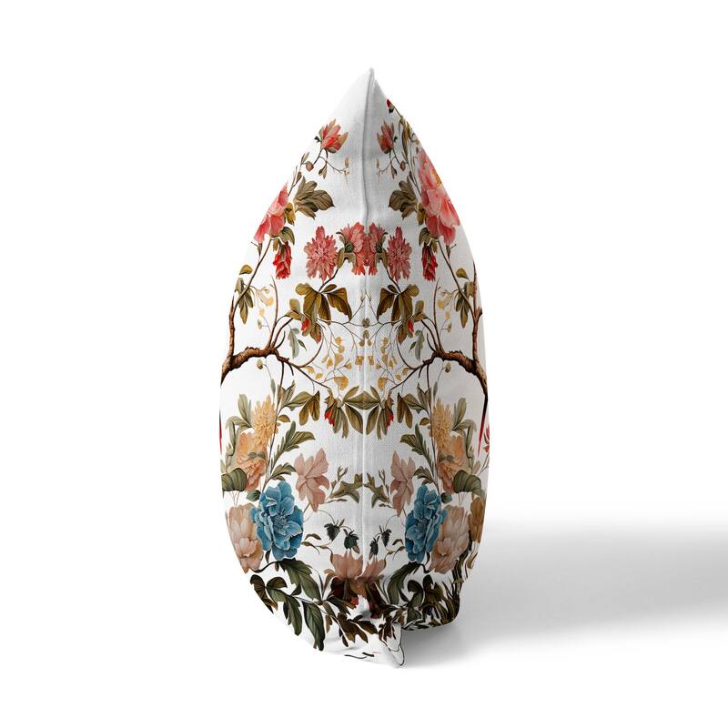 Bloom Bower Bliss Faux Suede Pillow With Removable Cover in Red Pink Blue