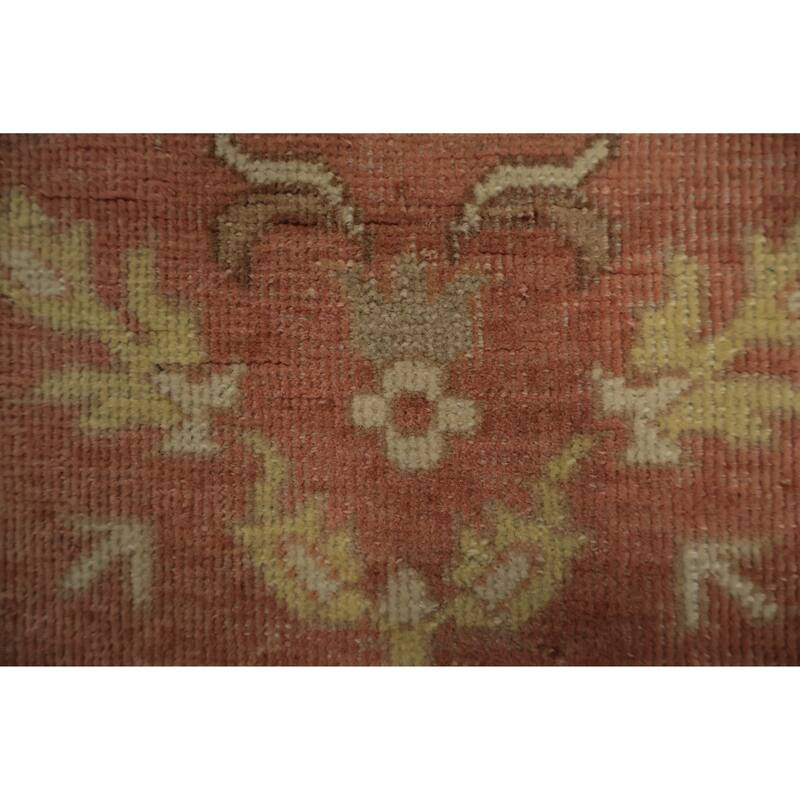 Hand Knotted Oriental 100% Wool Carpet Traditional Floral Oranges & Rust Ziegler Area Rug - 8' 2'' X 7' 9''