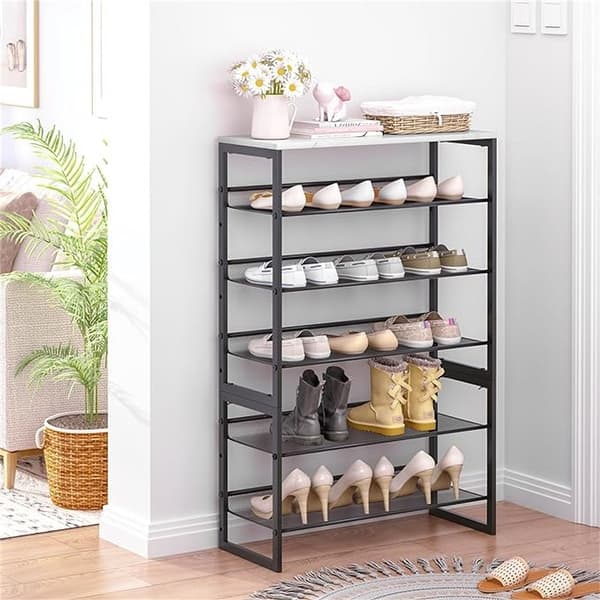 slide 2 of 5, Shoe Rack 6 Tier - 11.8"D x 29"W x 44.57"H White