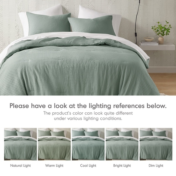 Chelsea Square Hanna Modern Boho Waffle Weave Textured Comforter