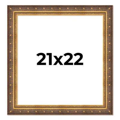 21x22 Frame Vintage Gold Solid Wood Picture Frame | 2.5 Inch Moulding