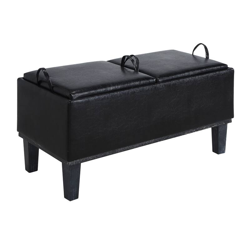 Convenience Concepts Designs4Comfort Brentwood Storage Ottoman with Reversible Trays