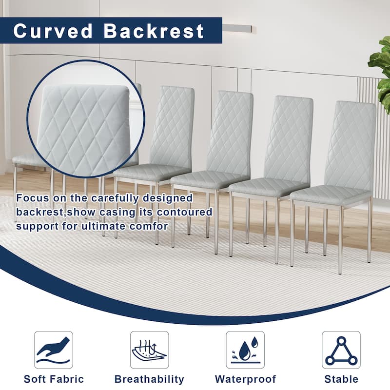 Dining Chair Reception Chair Kitchen Chair Side Chair Office Chair Coffee Chair Set of 8 with Metal Legs