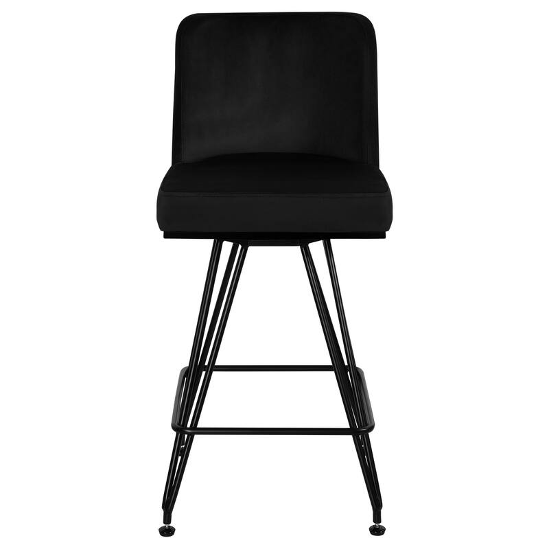 26" Leather/Velvet Swivel Counter Height Bar Stools - 38.2"H x 17.7"W x 19.1"D