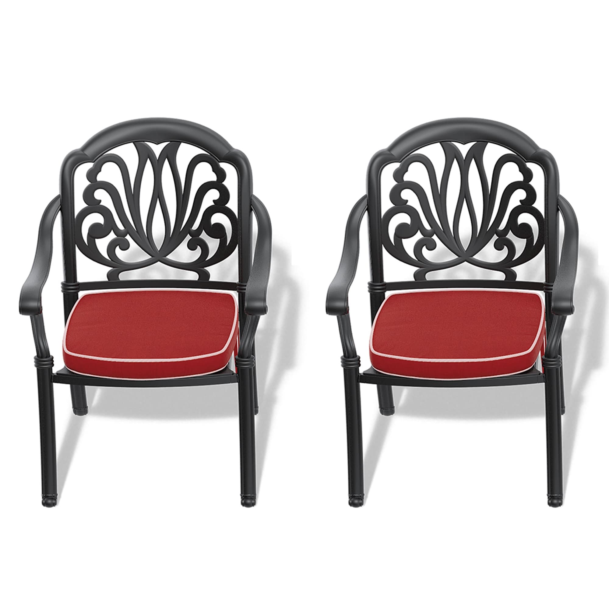 Black cast sale aluminum patio chairs