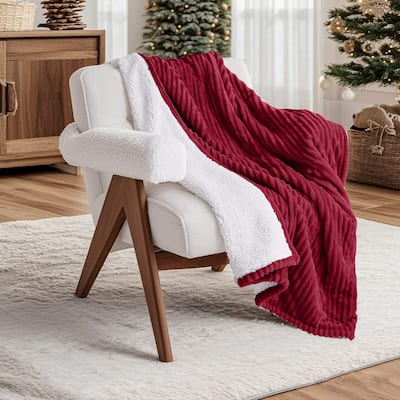 Reversible Flannel & Sherpa Electric Blanket, Heated Throw with Temperature and Timing Functions of a Controller