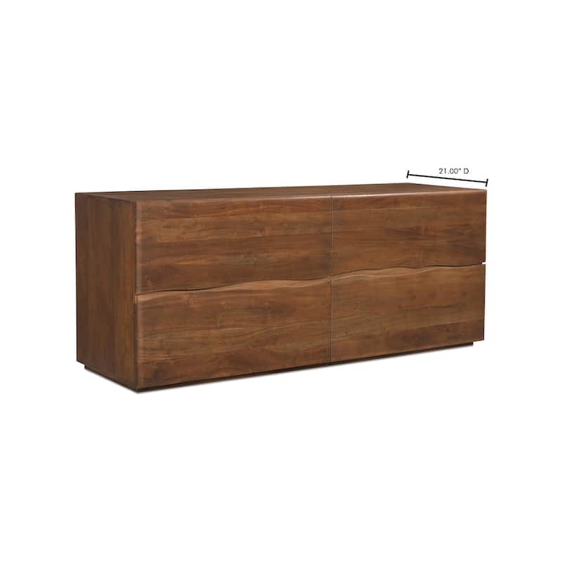 Aurelle Home Wassai Live-Edge Acacia Wood 4-Drawer Dresser