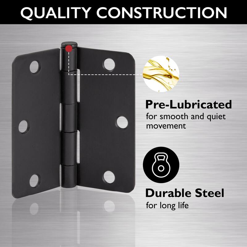 Design House 188391 3-1/2" x 3-1/2" Butt 1/4" Radius Corner Surface