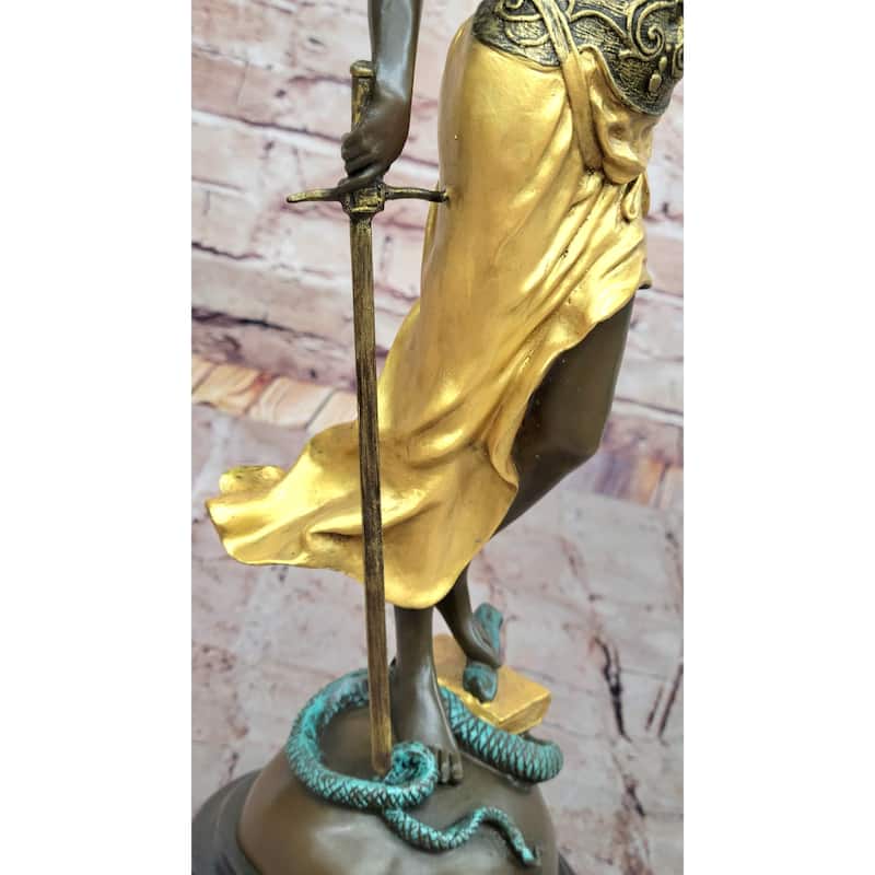 Blind Lady Of Justice Themis Bronze Statue Sculpture Law Attorney Art Gift Gold Patina