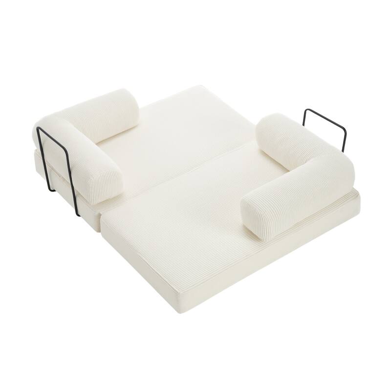 2 Set Corduroy Large Couch Convertible Floor Sofa Bed Sleeper