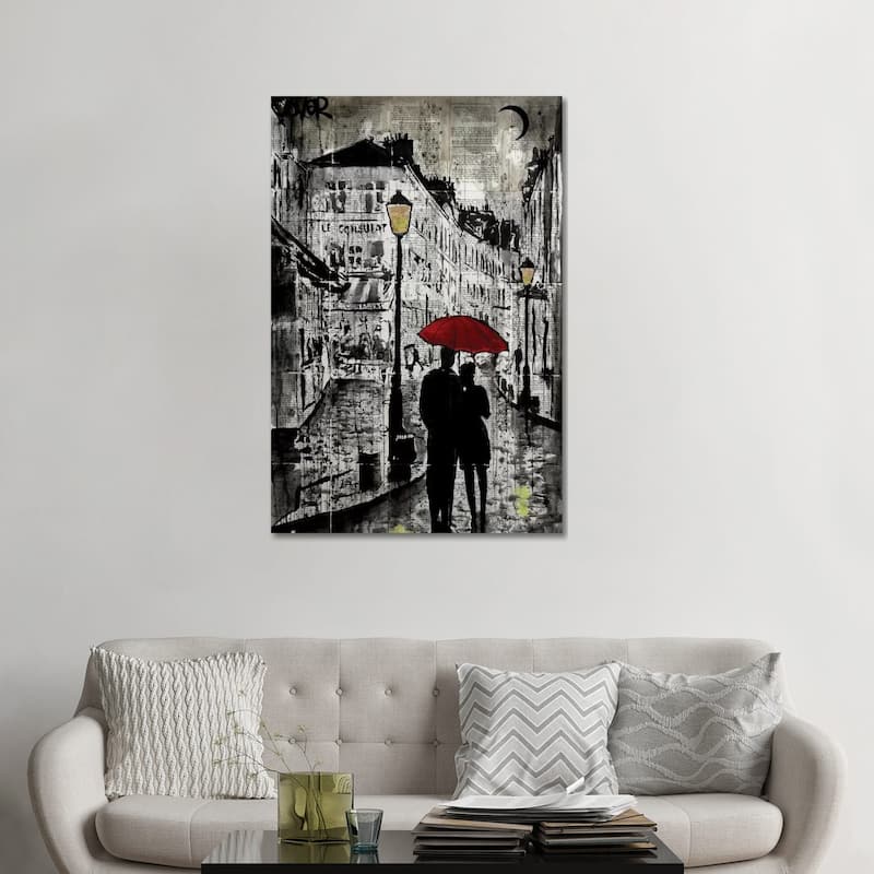 iCanvas "Rainy Promenade" by Loui Jover Canvas Print - 48x32x1.5