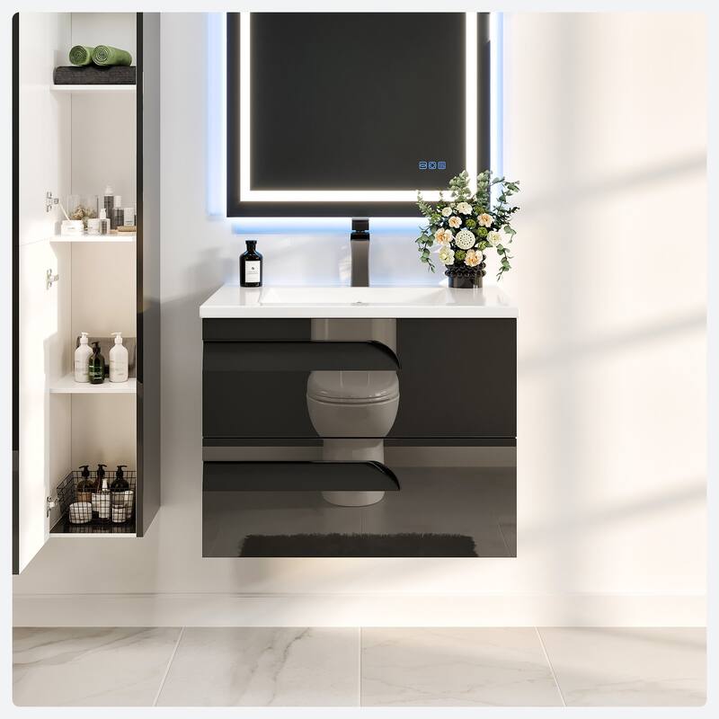 Eviva Joy 24" Wall Mount Bathroom Vanity with Porcelain Top