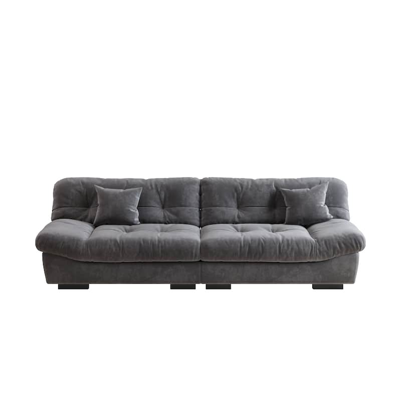 105'' Modern Sanded Velvet Cloud Loveseat Sofa Sectional Couch for Living Room
