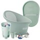 preview thumbnail 8 of 7, Shnuggle Baby Bath and Accessories Bundle with Changing Mat Green