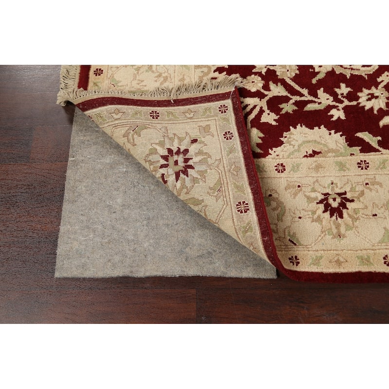 Vegetable Dye Floral Agra Oriental Area Rug Hand-knotted Wool Carpet - 7'1" x 7'1" Square