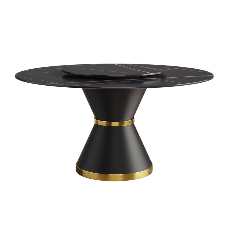 59" Round Dining Table Modern Kitchen Table for 6~8 People
