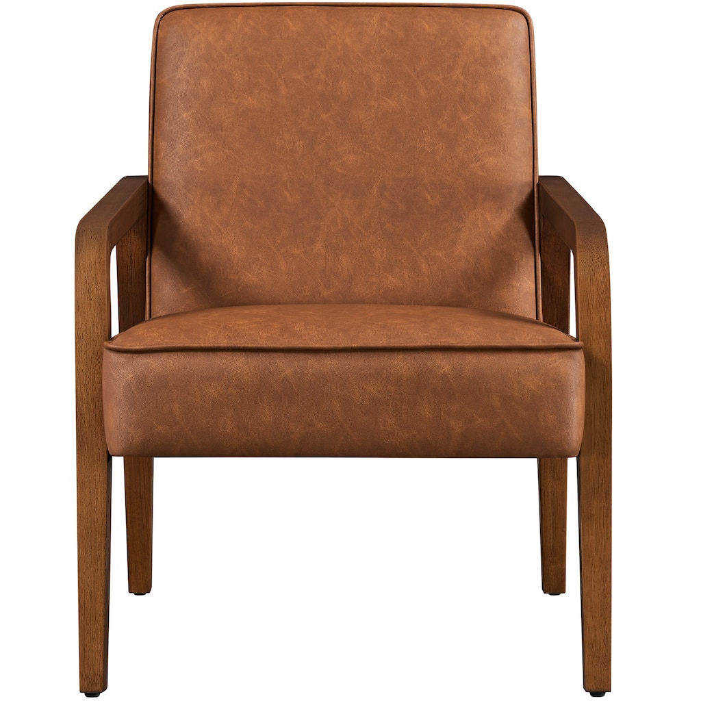 Yaheetech Modern Faux Leather Upholstered Accent Chair Armchair