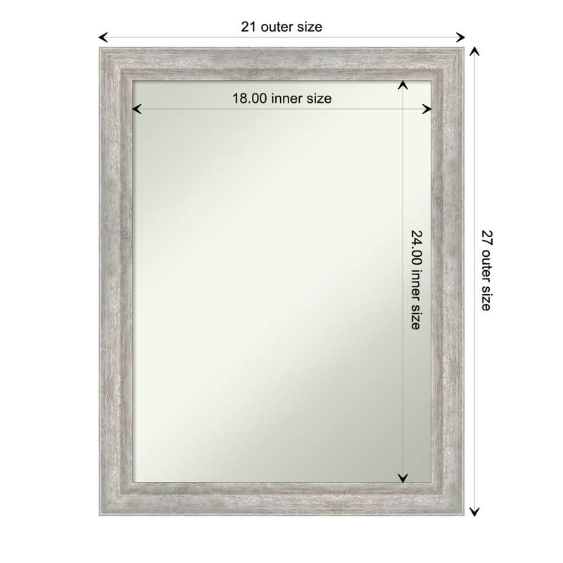 Angled Non-Beveled Wood Framed Wall Mirror - Angled Silver - Glass Size 18x24